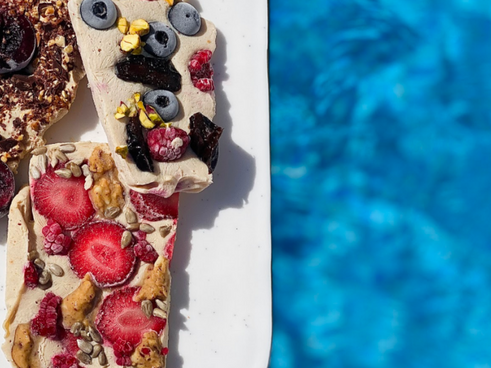Protein Packed Frozen Yogurt Bark