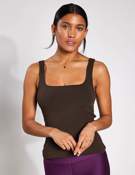 Alo Yoga Ribbed Minimalist Tank - Espressoimage1- The Sports Edit