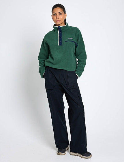 Columbia Helvetia II Cropped Sherpa Half Snap Fleece - Rain Forest/Collegiate Navy/Dark Stoneimage4- The Sports Edit