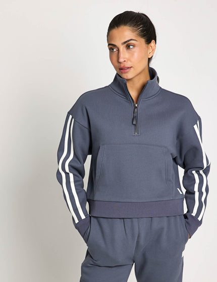 Lilybod Rihanna Stripe Sweat - Charcoalimage1- The Sports Edit