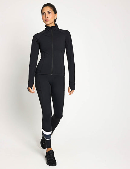 Lilybod Zuri Contoured Zip Thru Top - Blackimage4- The Sports Edit