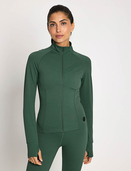Lilybod Zuri Contoured Zip Thru Top - Deep Greenimage1- The Sports Edit