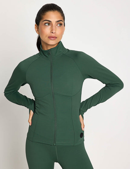 Lilybod Zuri Contoured Zip Thru Top - Deep Greenimage5- The Sports Edit