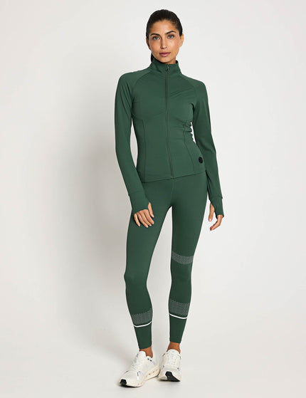 Lilybod Zuri Contoured Zip Thru Top - Deep Greenimage6- The Sports Edit