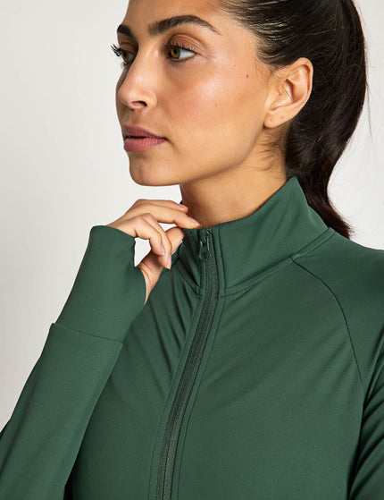 Lilybod Zuri Contoured Zip Thru Top - Deep Greenimage3- The Sports Edit