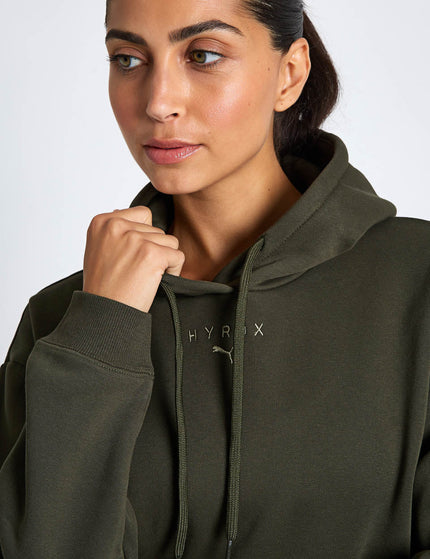 PUMA Puma x Hyrox Heavyweight Hoodie - Dark Oliveimage3- The Sports Edit