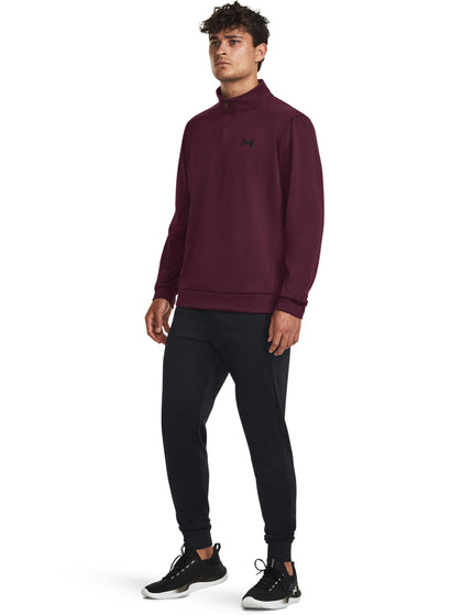 Under Armour Armour Fleece 1/4 Zip - Dark Maroon/Blackimage2- The Sports Edit