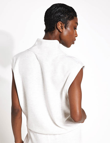 Varley Loretta Half-Zip Sleeveless Sweat - Ivory Marlimage2- The Sports Edit