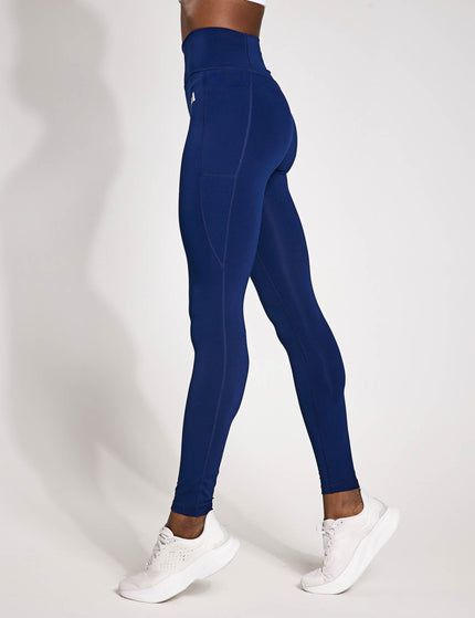 adidas Optime Essentials Stash Pocket Full-Length Leggings - Dark Blue/Whiteimage1- The Sports Edit