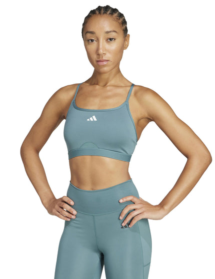 adidas Aeroreact Training 3-Stripes Bra - Preloved Tealimage1- The Sports Edit