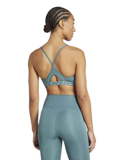 adidas Aeroreact Training 3-Stripes Bra - Preloved Tealimage2- The Sports Edit