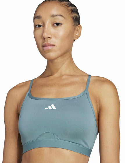 adidas Aeroreact Training 3-Stripes Bra - Preloved Tealimage3- The Sports Edit