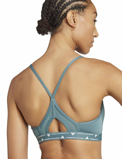 adidas Aeroreact Training 3-Stripes Bra - Preloved Tealimage4- The Sports Edit