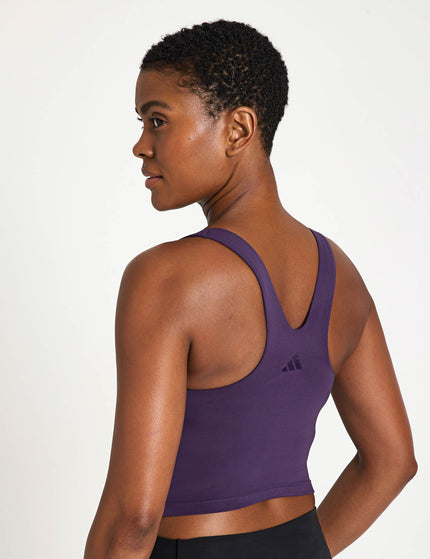 adidas All Me Medium Support Bra Tank Top - Aurora Plumimage2- The Sports Edit