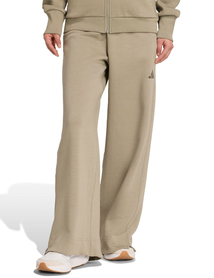 adidas ALL SZN Fleece Loose Wide-Leg Pants - Silver Pebbleimage1- The Sports Edit