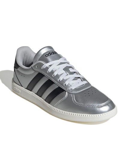 adidas Breaknet Sleek Shoes - Matte Silver/Core Black/Off Whiteimage2- The Sports Edit