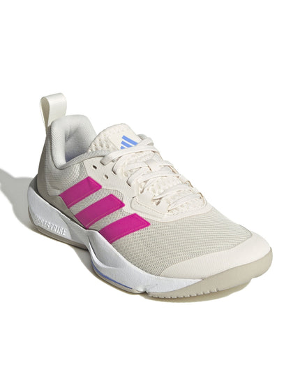 adidas Dropset 3 Strength Training Shoes - Chalk White/Shock Pink/Blue Fusionimage2- The Sports Edit