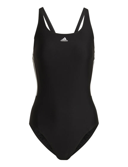 adidas Mid 3-Stripes Swimsuit - Black/Whiteimage8- The Sports Edit