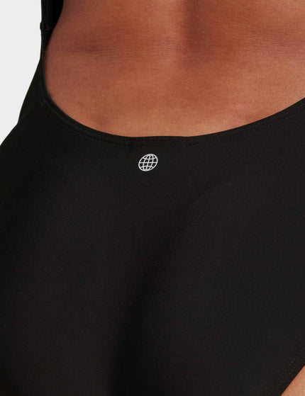 adidas Mid 3-Stripes Swimsuit - Black/Whiteimage5- The Sports Edit