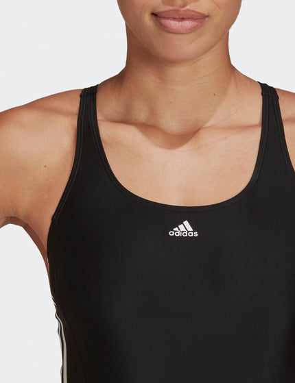 adidas Mid 3-Stripes Swimsuit - Black/Whiteimage3- The Sports Edit