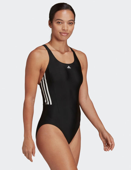 adidas Mid 3-Stripes Swimsuit - Black/Whiteimage7- The Sports Edit