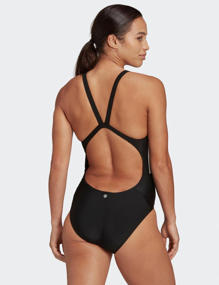 adidas Mid 3-Stripes Swimsuit - Black/Whiteimage2- The Sports Edit