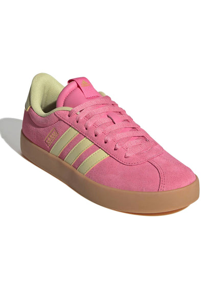 adidas VL Court 3.0 Shoes - Pink Fusion/Powder Yellow/Gold Metallicimage2- The Sports Edit
