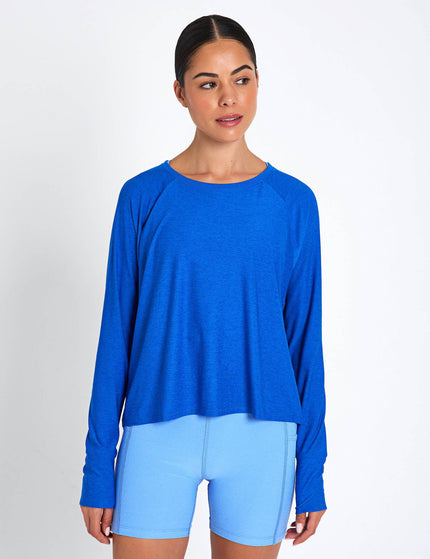 Beyond Yoga Featherweight Daydreamer Pullover - Court Blue Heatherimage1- The Sports Edit