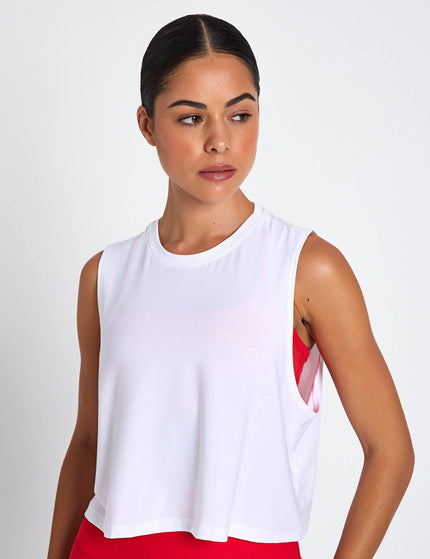 Beyond Yoga Featherweight Minimal Cropped Tank - Cloud Whiteimage1- The Sports Edit