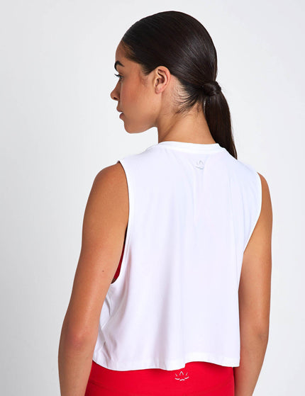 Beyond Yoga Featherweight Minimal Cropped Tank - Cloud Whiteimage2- The Sports Edit