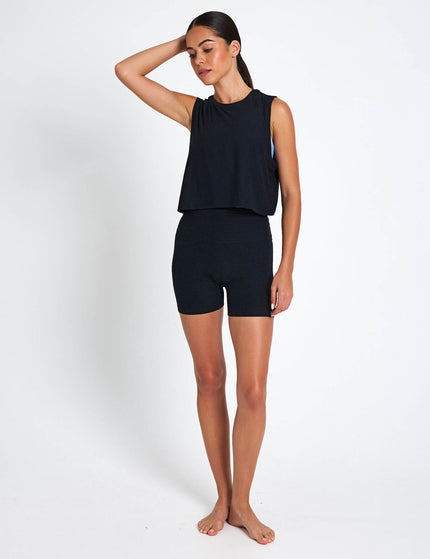 Beyond Yoga Featherweight Minimal Cropped Tank - Darkest Nightimage4- The Sports Edit