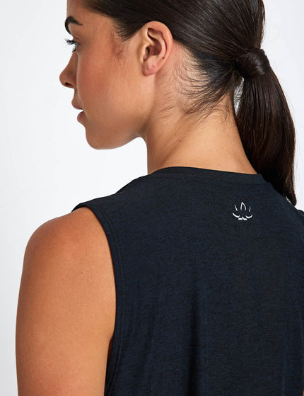 Beyond Yoga Featherweight Minimal Cropped Tank - Darkest Nightimage3- The Sports Edit