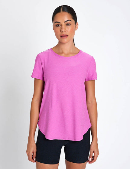 Beyond Yoga Featherweight On The Down Low Tee - Sunset Violet Heatherimage1- The Sports Edit