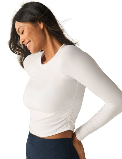 Beyond Yoga Featherweight Your Fit Long Sleeve Top - Cloud Whiteimage3- The Sports Edit