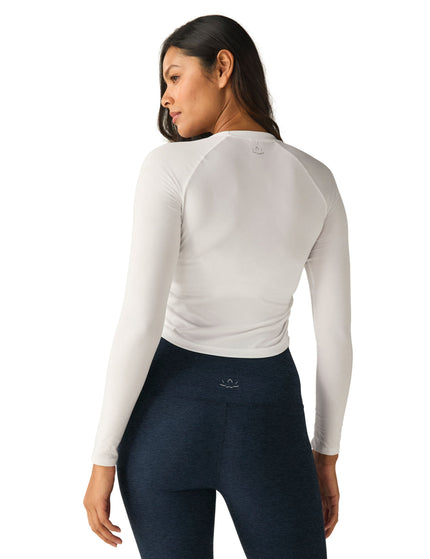 Beyond Yoga Featherweight Your Fit Long Sleeve Top - Cloud Whiteimage2- The Sports Edit