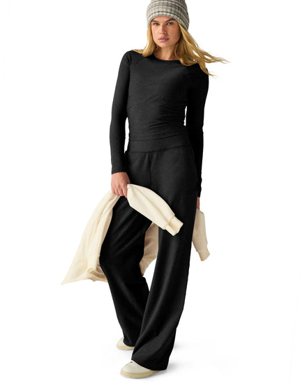 Beyond Yoga Featherweight Your Fit Long Sleeve Top - Darkest Nightimage4- The Sports Edit