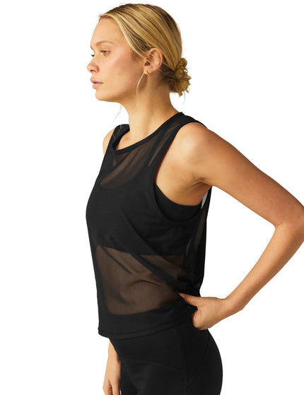 Beyond Yoga Show Off Mesh Tank - Darkest Nightimage2- The Sports Edit