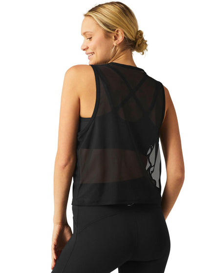 Beyond Yoga Show Off Mesh Tank - Darkest Nightimage3- The Sports Edit