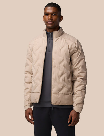 Castore Lightweight Wadded Zip Jacket - Mushroom/Blackimage3- The Sports Edit