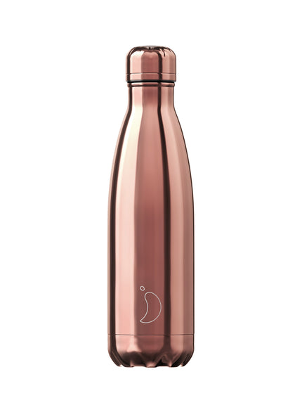 Chilly's Chrome Rose Gold Water Bottle | 500mlimage1- The Sports Edit