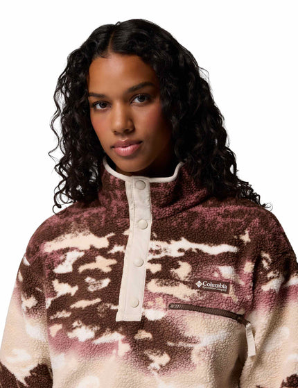 Columbia Helvetia II Cropped Sherpa Half Snap Printed Fleece - Tobacco Sisters/Dark Stoneimage4- The Sports Edit