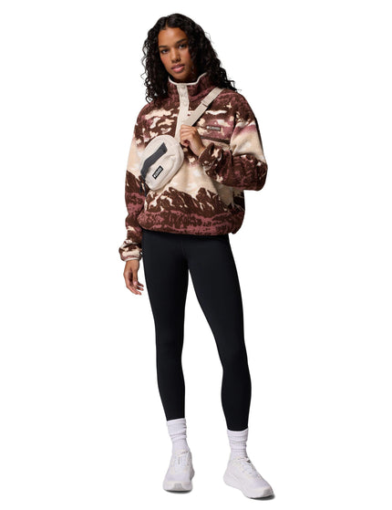 Columbia Helvetia II Cropped Sherpa Half Snap Printed Fleece - Tobacco Sisters/Dark Stoneimage6- The Sports Edit