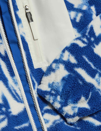 Goodmove Borg Printed Funnel Neck Zip Up Fleece Jacket - Blue/Whiteimage5- The Sports Edit