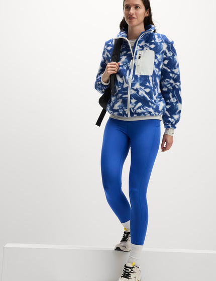 Goodmove Borg Printed Funnel Neck Zip Up Fleece Jacket - Blue/Whiteimage4- The Sports Edit