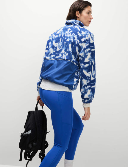 Goodmove Borg Printed Funnel Neck Zip Up Fleece Jacket - Blue/Whiteimage2- The Sports Edit