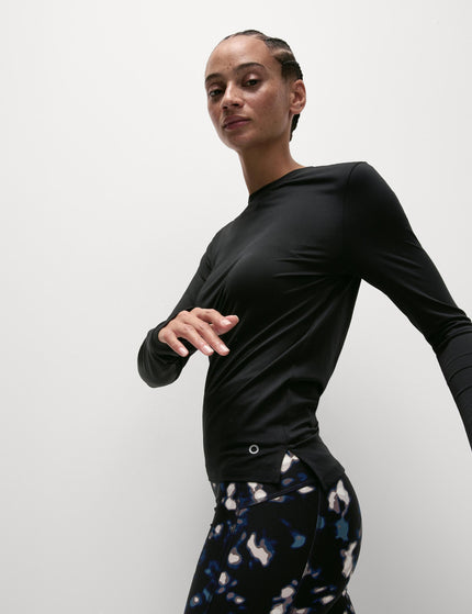 Goodmove Scoop Neck Fitted Gym Top - Blackimage1- The Sports Edit