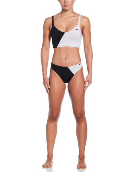 Nike Swim Colour Block V-Neck Midkini - Blackimage4- The Sports Edit