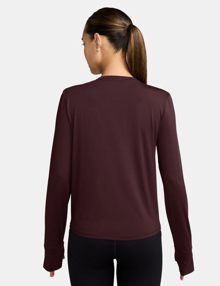 Nike One Classic Dri-FIT Long-Sleeve Top - Burgundy Crush/Whiteimage2- The Sports Edit