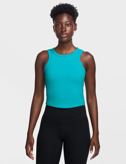 Nike One Fitted Dri-FIT Cropped Tank Top - Dusty Cactus/Blackimage1- The Sports Edit