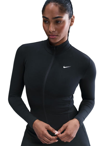 Nike One Fitted Dri-FIT Full-Zip Jacket - Black/Whiteimage1- The Sports Edit
